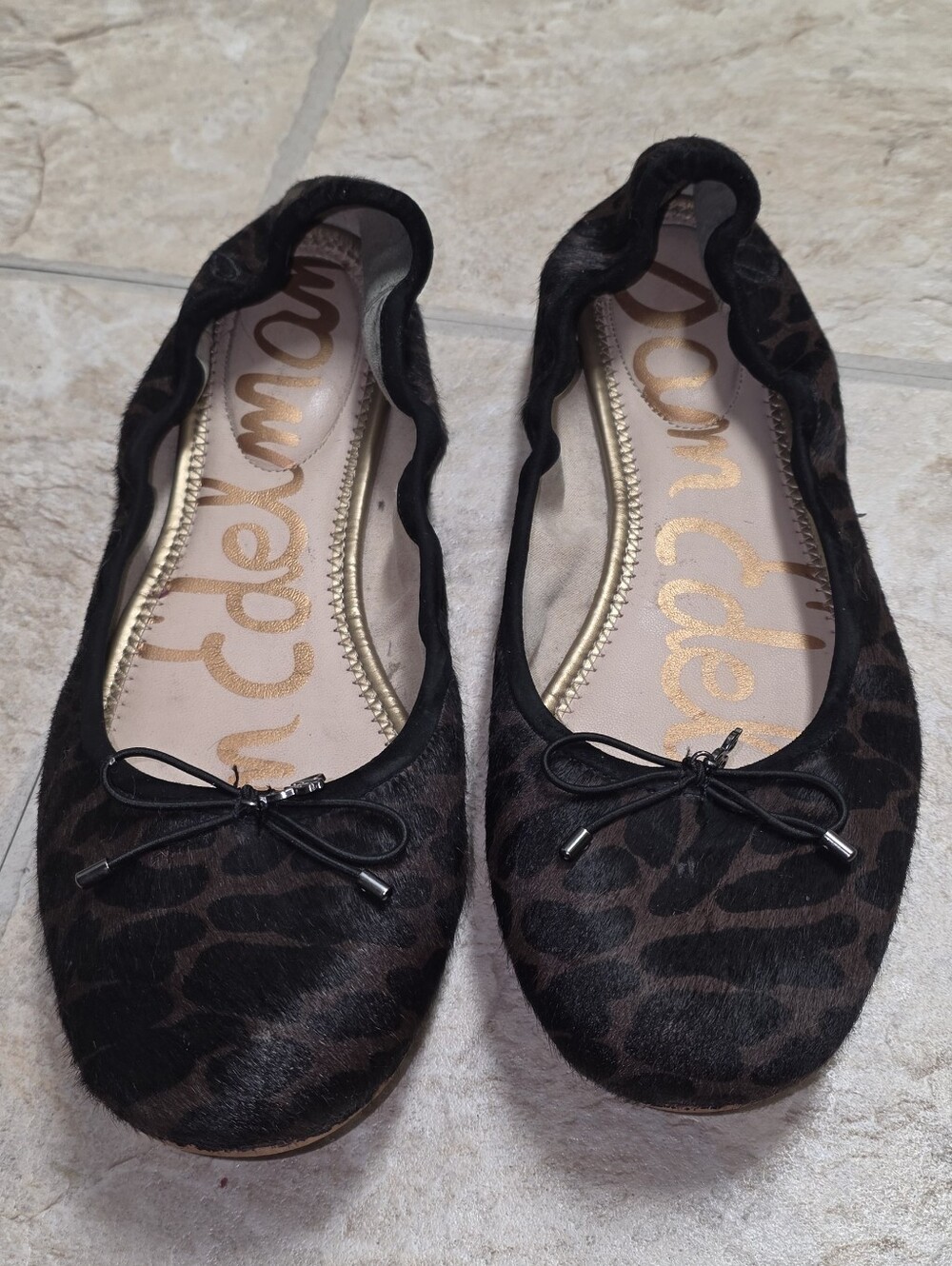 Sam Edelman Leopard-Print Ballet Flats in Dark Brown